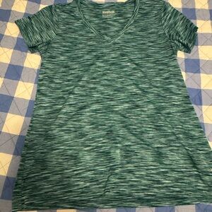 Reebok Teal Space-Dye V-Neck Short Sleeve Tee